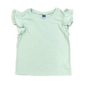 Girls' Ruffle-Trim Ribbed Top Size L — Mint Green Short-Sleeve NWOT Old Navy